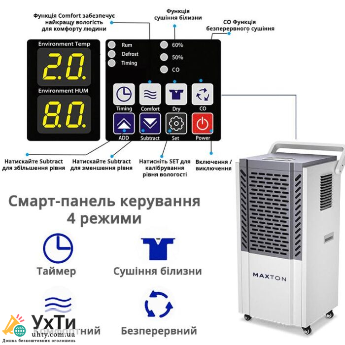 Maxton MX-90L: Ваш Вірний Спільник для Великих Площ – Продуктивний Промисловий Осушувач Повітря | Оголошення УХТИ Червоноград | maxto-22503