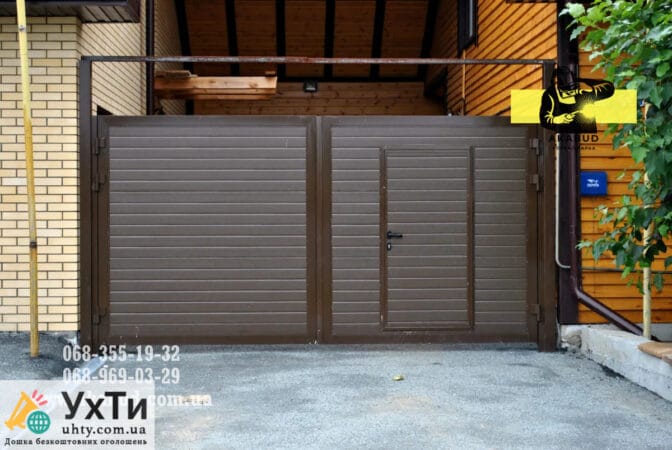 Buy sliding gates from the manufacturer. Sliding gates made of corrugated board. Canopies, wickets | Advertisements of UHTI Glukhiv | maf_n-22174