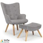 М'яке крісло з банкеткою сіра тканина, синя тканина Флоріно | Оголошення УХТИ Генічеськ | 4028--29031