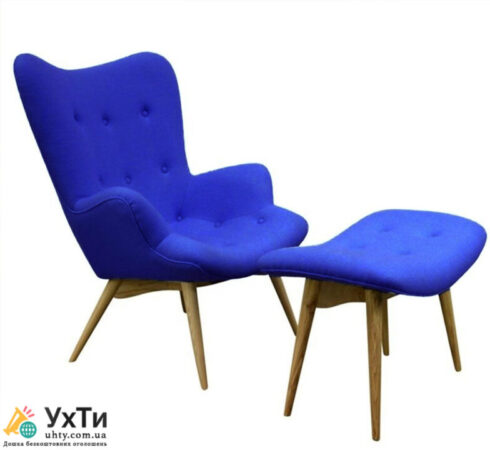 М'яке крісло з банкеткою сіра тканина, синя тканина Флоріно | Оголошення УХТИ Генічеськ | flory-29032