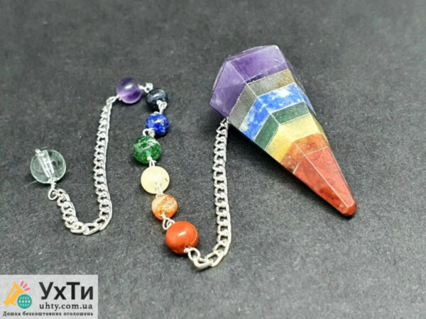 Кристальный маятник 7 чакр из натуральных камней (Индия) | Оголошення УХТИ Могилів-Подільський | mayat-31362